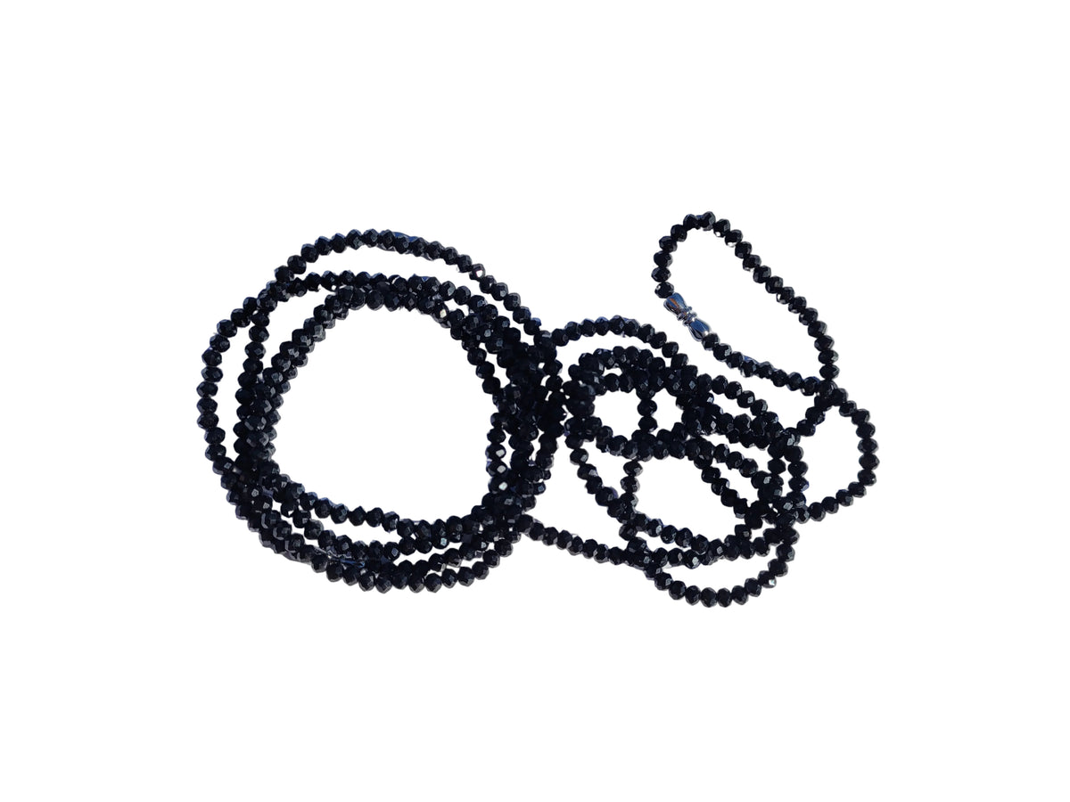 Black crystal beads