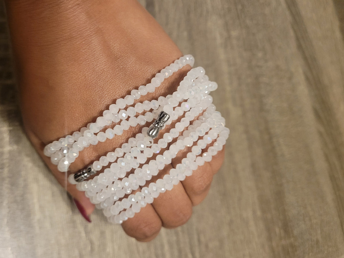 White crystal beads