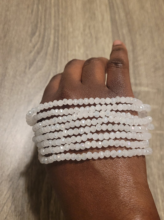 White crystal beads