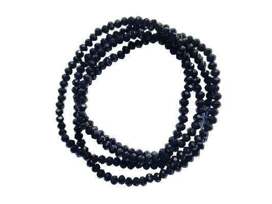 Black crystal beads
