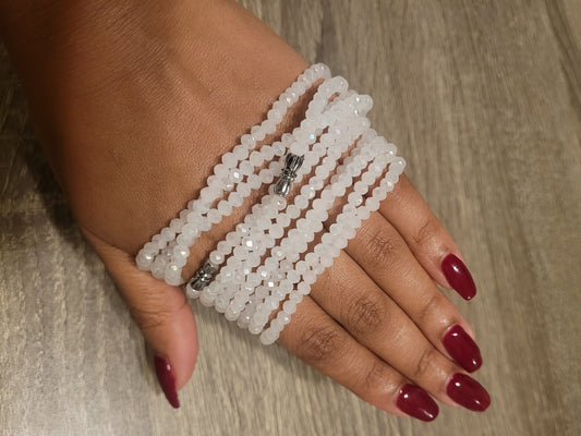 White crystal beads